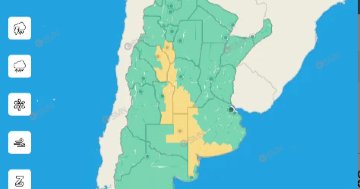El SMN emitió alerta por lluvias que abarca a seis provincias, incluida La Pampa