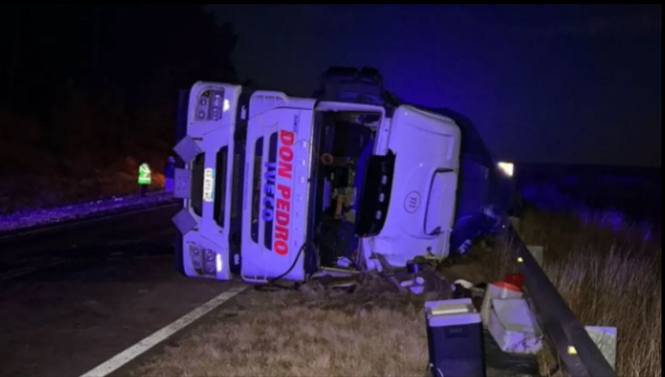 Ruta 35: El camionero que volcó tenía más de 2 gramos de alcohol en sangre