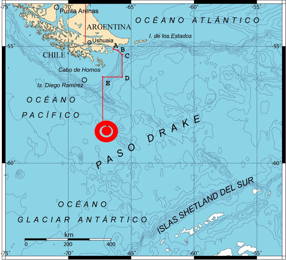 Un sismo de magnitud 5,9 se registró al sur de Ushuaia.