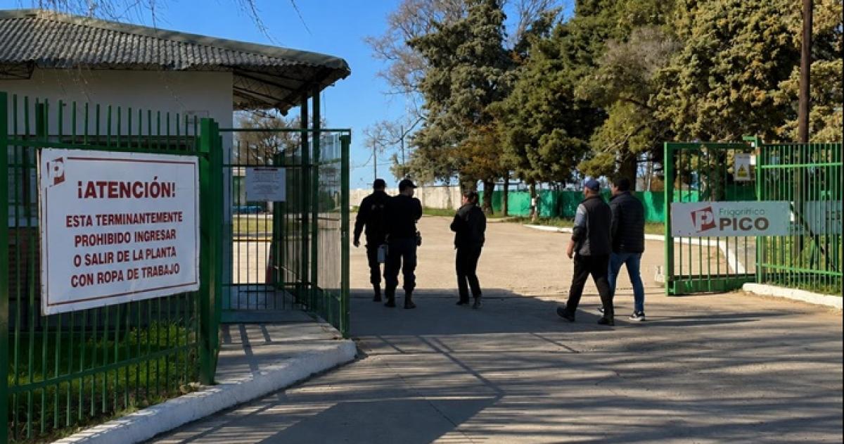 Por una denuncia de defraudación, allanan la sede del Frigorífico Pico en Trenel