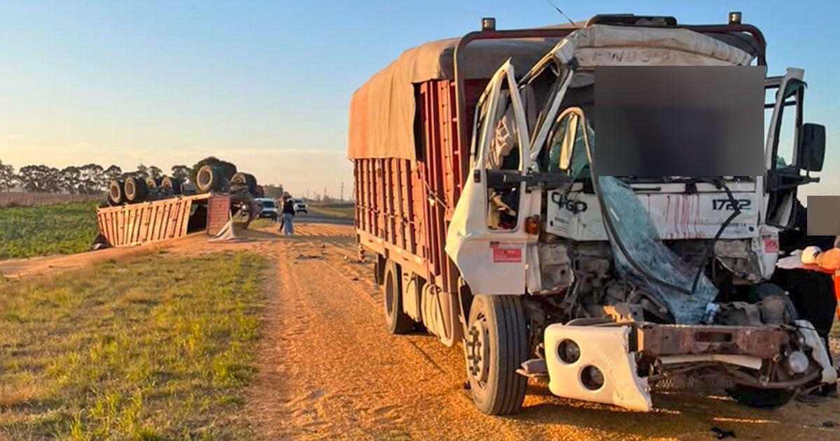 Chocaron dos camiones en la Ruta Provincial 1: murió uno de los choferes