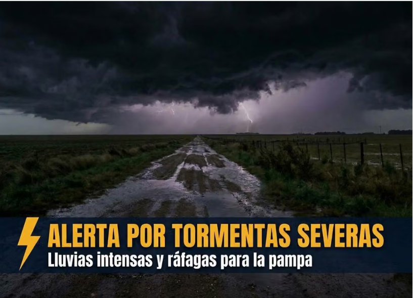 Alerta amarilla por tormentas fuertes y lluvias para La Pampa y la región