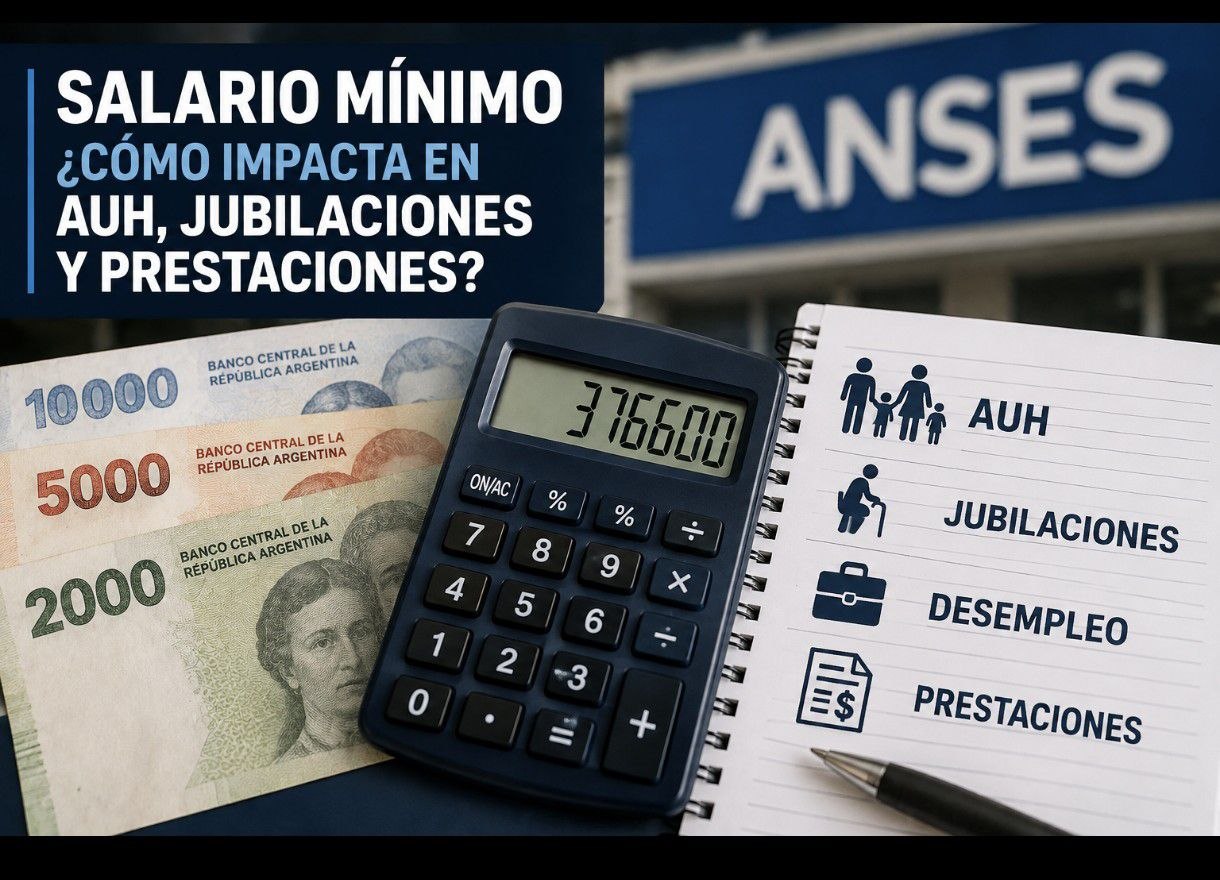 CAMBIA EL SALARIO MÍNIMO: CÓMO IMPACTARÁ EN LA AUH, JUBILACIONES Y PRESTACIONES DE ANSES