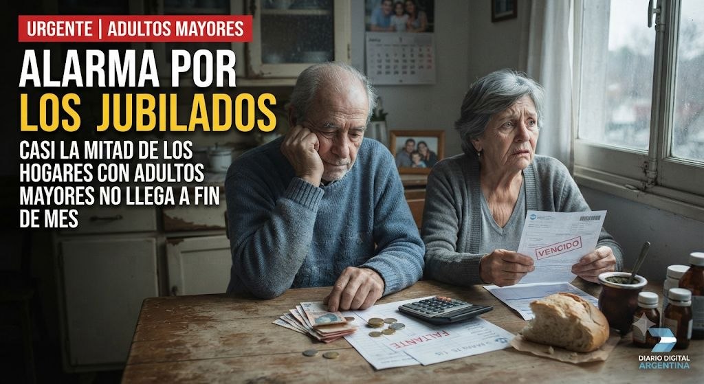 ALARMA POR LOS JUBILADOS: CASI LA MITAD DE LOS HOGARES CON ADULTOS MAYORES NO LLEGA A FIN DE MES