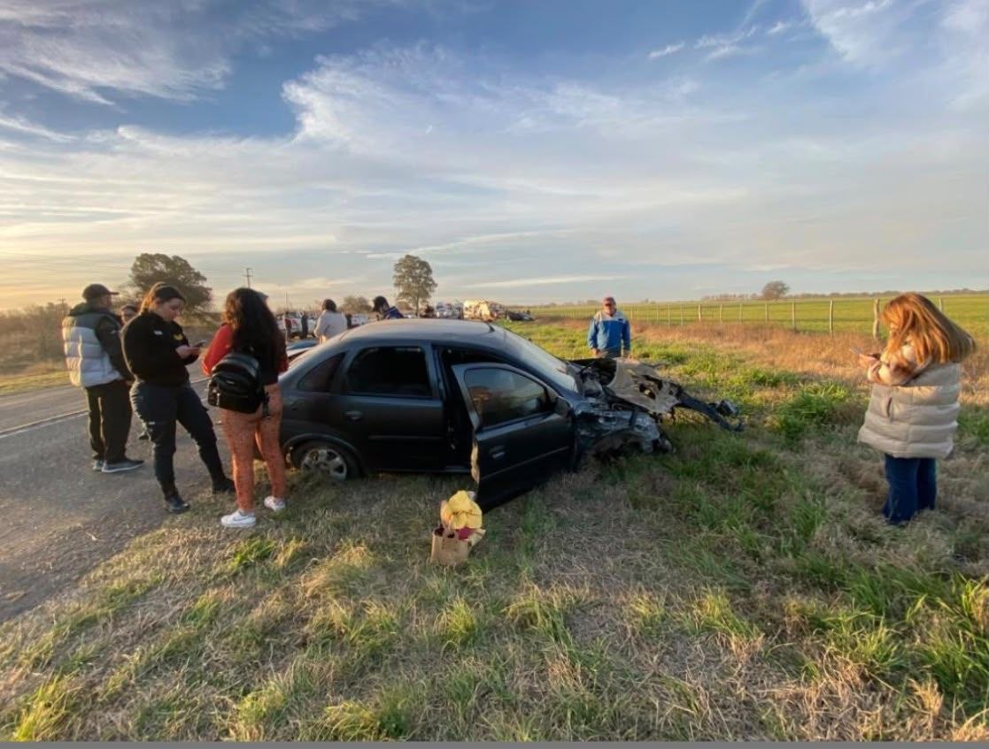 Brutal choque frontal en la Ruta 35: ocho personas hospitalizadas, entre ellas una menor