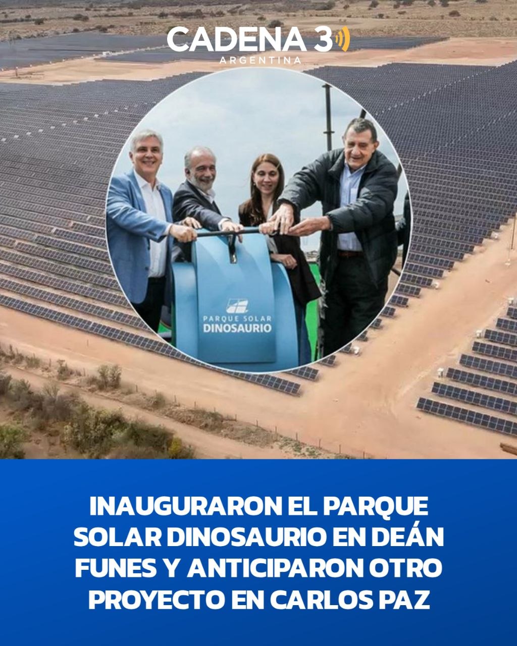 Córdoba inauguró un parque solar con 58.556 paneles y proyectan otro en Villa Carlos Paz