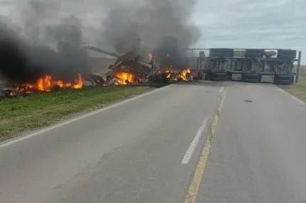 Tragedia en La Pampa: dos camioneros murieron tras un choque e incendio de camiones cerca de Lonquimay