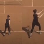 Video: así fue el insólito saque de una jugadora de tenis que despertó risas en un torneo profesional