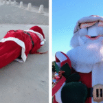 Destrozaron una figura de Papá Noel en el Parque Lineal y hubo dos demorados