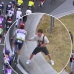 Giro de Italia: caída múltiple y buscan identificar a un joven que puso en riesgo a todo un pelotón de ciclistas