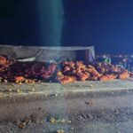 Otro accidente en el Bajo Giuliani: volcó el acoplado de un camión