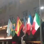 Manifestantes incendiaron una bandera de Estados Unidos en las cercanías del Congreso