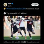 La AFA hizo un posteo con la foto del penal no sancionado a Correa en Tigre-River, pero lo luego lo borró